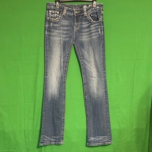 Women's Slim Bootcut Miss Me Jeans in Faded Blue size 31